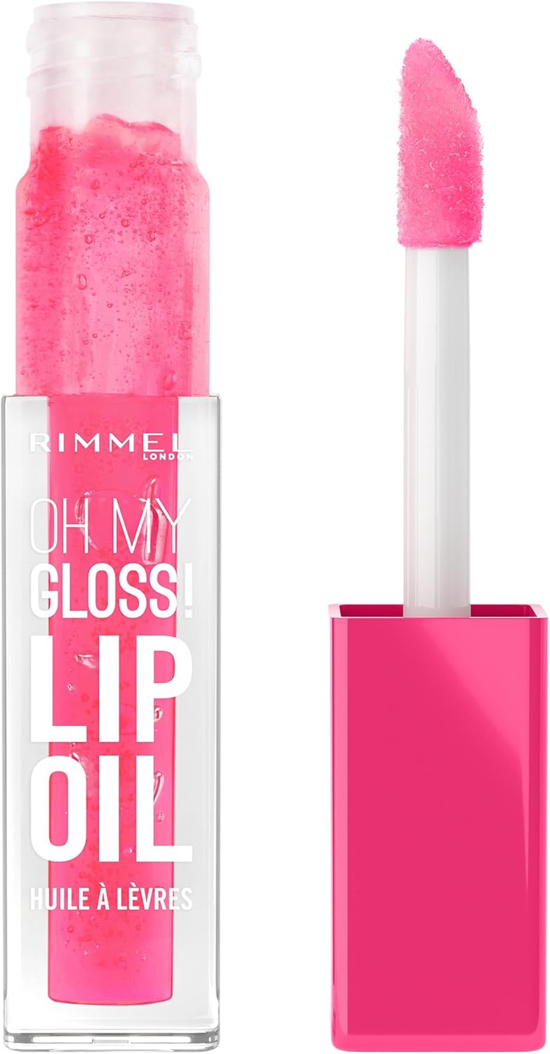 Rimmel Oh My Gloss! Lip Oil 003 Berry Pink, Juicy Shine, Hydrates & Naturally Plumps, Moisture Boost, Vitamin E, Replenishes & Restores the Lips, Coconut Oil, Non-Sticky, Vegan & Cruelty Free Rimmel