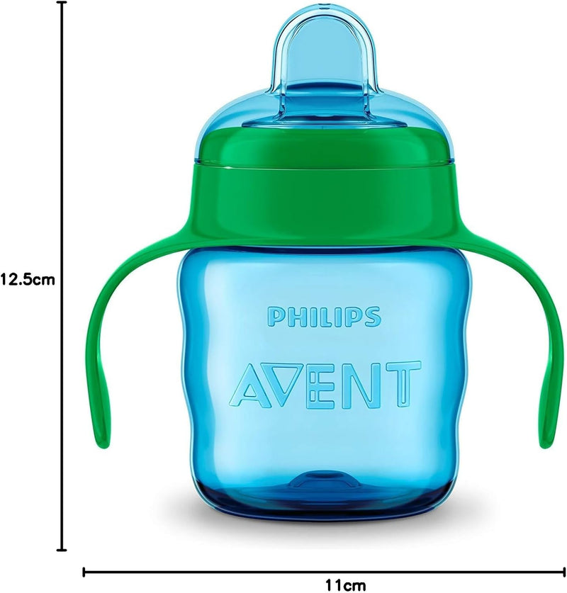 Philips Avent Easy Sip Spout Cup with Handle, 200 ml - Blue/Green - SCF551/15 Greenwize
