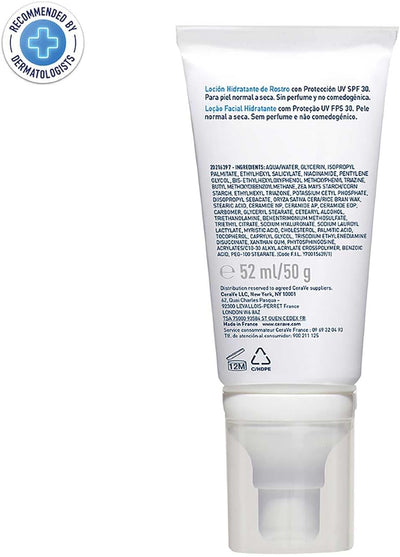 CeraVe AM Facial Moisturising Lotion SPF30 with Ceramides for Normal to Dry Skin 52ml Greenwize