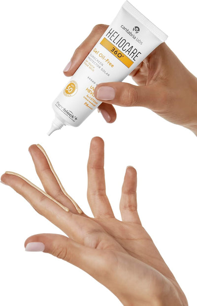 Heliocare 360 Oil-Free Gel SPF 50 50ml / Gel Sunscreen For Face/Daily UVA UVB Visible light Infrared-A Anti-Ageing Sun Protection/Combination Oily and Normal Skin/Matte Finish Heliocare