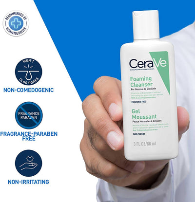 CeraVe Travel Size Foaming Cleanser for Oily Skin 88ml CeraVe