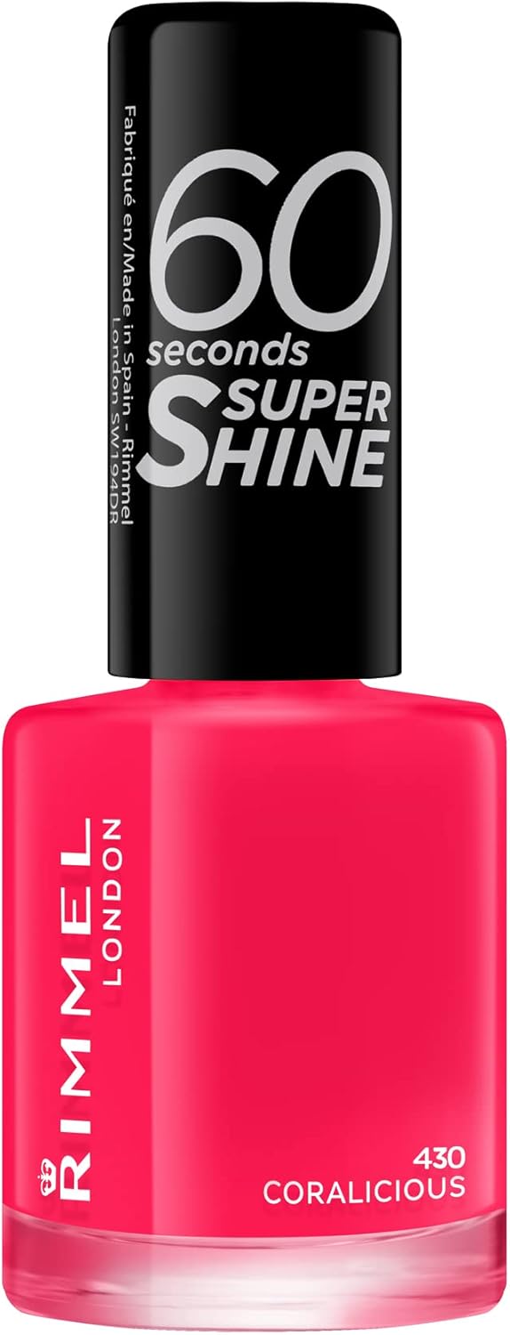 Rimmel 60 Seconds Super Shine Nail Polish - 8 ml, Coralicious Rimmel