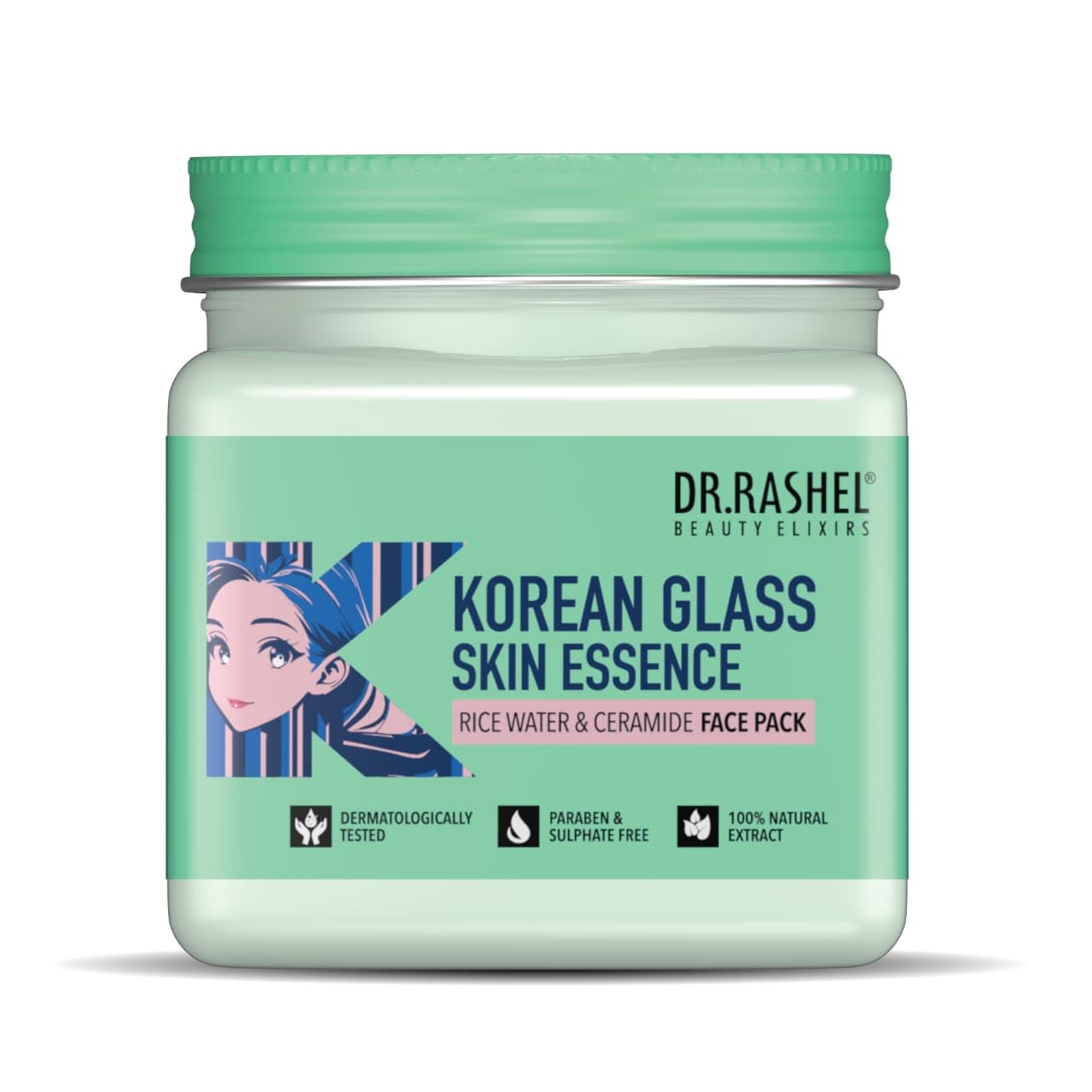DR.RASHEL Korean Glass Skin Essence Face Pack||Brightening & Hydrating Facial Mask for Smooth, Glowing Skin ||Pore-Refining, Nourishing Formula with Natural Extracts & Hyaluronic Acid for Clear & Radiant Complexion Dr. Rashel