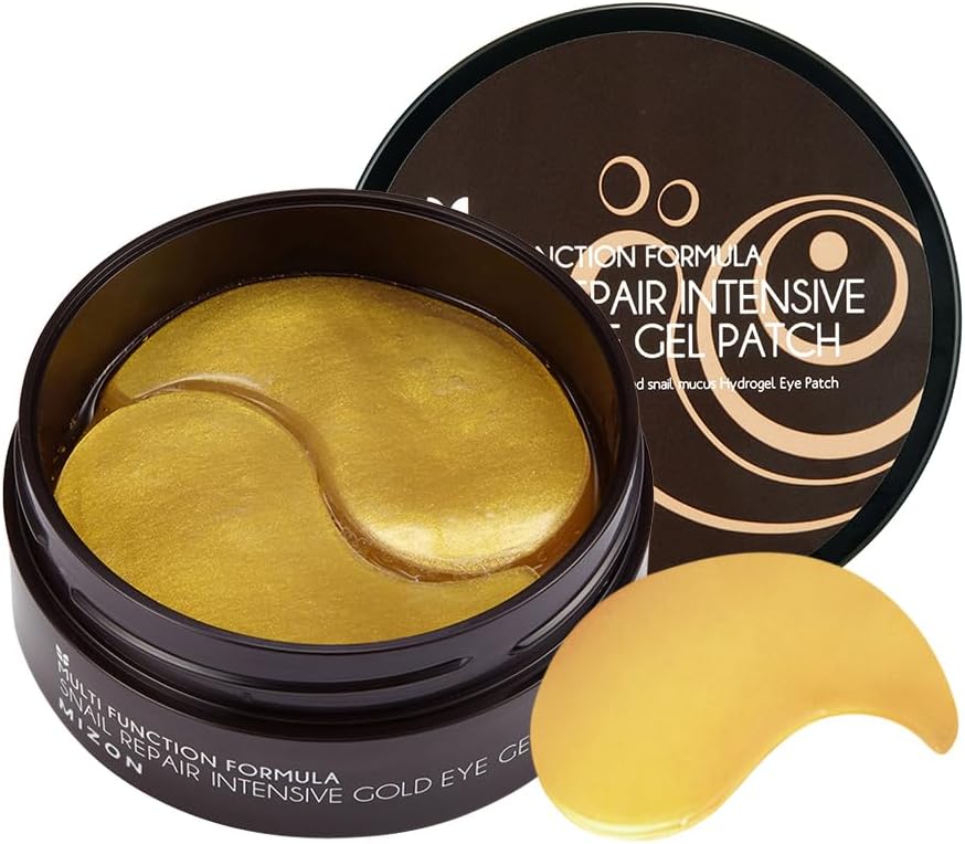 [MIZON] SNAIL REPAIR GOLD EYE GEL PATCH (x60) Korean skincare – Gold Eye Patches – Dark Circle & Anti-Aging Care – Snail Mucin Extract – Nourishes & Brightens the Eye Contour MIZON Store