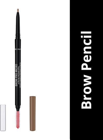 Rimmel London Brow Pro Micro Ultra-Fine Precision Pencil & Brush, Natural-looking Defined Brows, Blonde, 0.03 g Rimmel