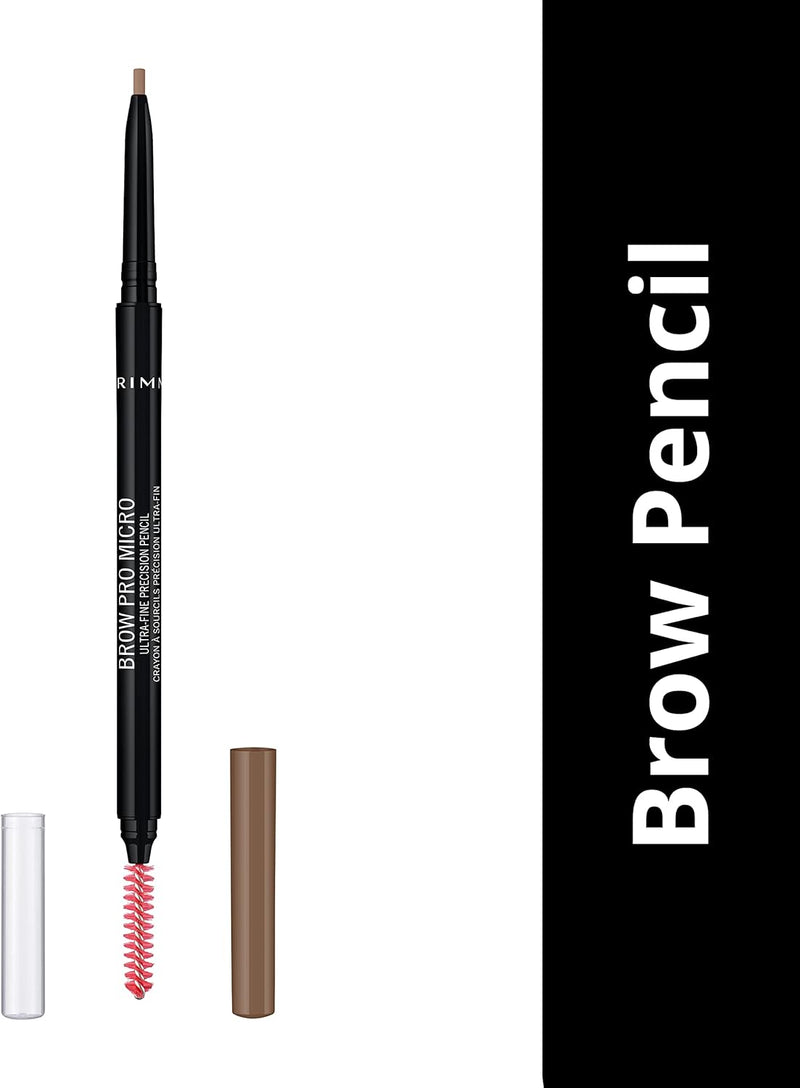 Rimmel London Brow Pro Micro Ultra-Fine Precision Pencil & Brush, Natural-looking Defined Brows, Blonde, 0.03 g Rimmel