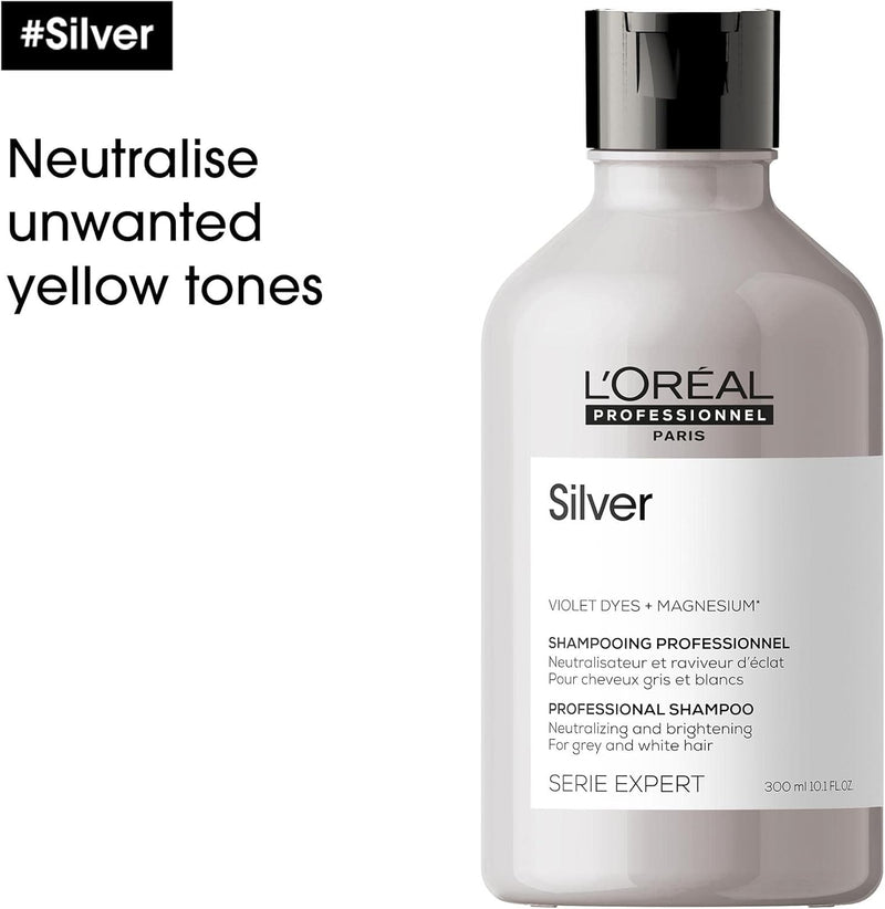 L’Oréal Professionnel | Shampoo, For Grey, White or Light Blonde Hair, Serie Expert Silver Greenwize