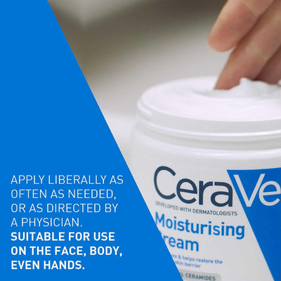 CeraVe Moisturising Cream Pot with 3 Essential Ceramides and Hyaluronic Acid for Dry to Very Dry Skin 340g Greenwize