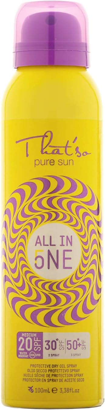 Sun Protection Spray, That'so All in One Buildable Dry Oil, SPF 20, 30 and 50 - Water Resistant, 100ml That'so