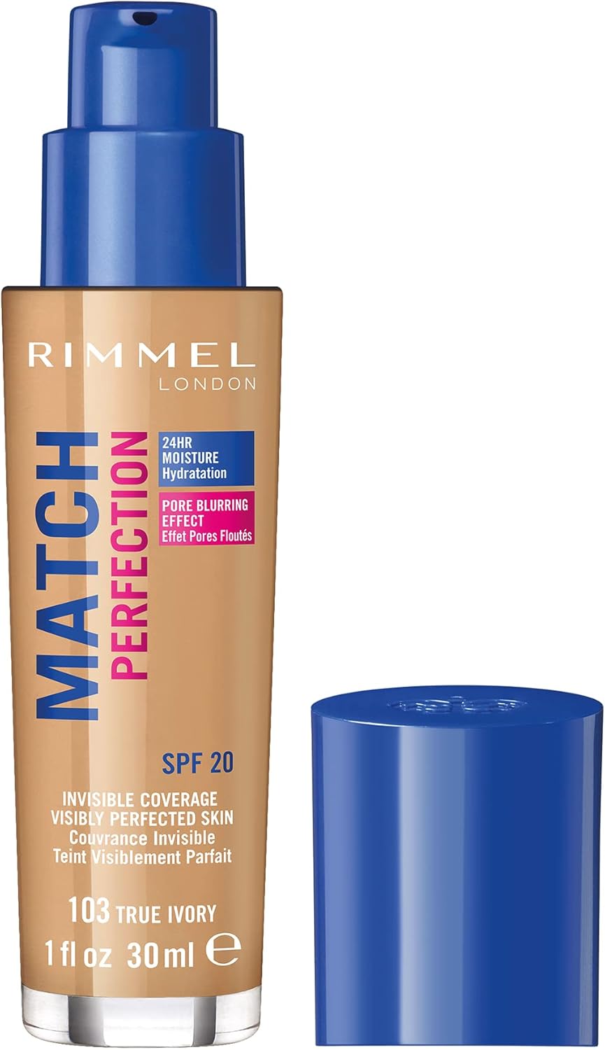 Rimmel London Match Perfection Foundation SPF20, 103 True Ivory Rimmel