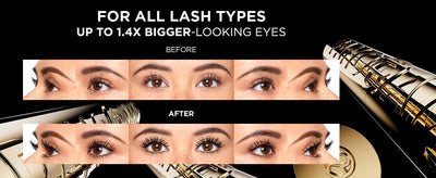 L'Oreal Paris Volumising Mascara, For Intense Volume and a Fanned Out Effect, 1.4x Bigger Looking Eyes, Clump-free Formula, Suitable for Sensitive Eyes, Volume Million Lashes Panorama L'Oreal Paris