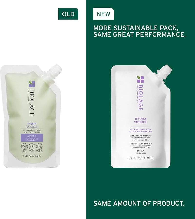 Biolage Dry Hair Deep Treatment, Pack Hydrating Mask for Dry Hair, HydraSource, 100ml Greenwize