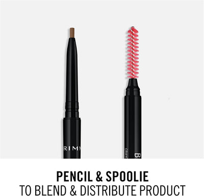 Rimmel London Brow Pro Micro Ultra-Fine Precision Pencil & Brush, Natural-looking Defined Brows, Soft Brown, 0.03 g Greenwize