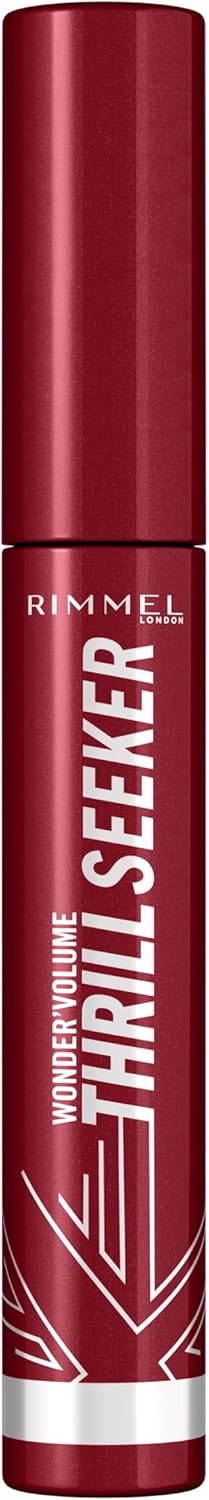 Rimmel London Thrillseeker Black Mascara, Bold Volume, Lengthening, Weightless Definition, Clump-Free, Smudge Proof, All Day Wear, Creamy Whipped Formula, Hourglass Shaped Brush Grabs Every Lash Rimmel