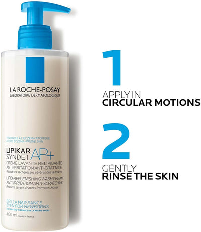 La Roche-Posay Lipikar Syndet AP+ Soothing Cream Wash For Eczema And Atopic Skin 400ml La Roche-Posay