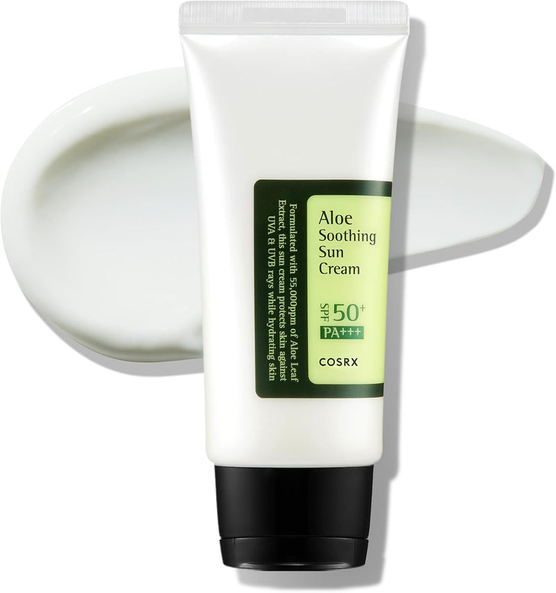 COSRX Aloe Soothing Sun Cream SPF 50+++, Daily Hydrating Sunscreen for Dry Sensitive Skin, UVA&UVB Protection, No White Marks, Sun Moisturiser, Korean Sunscreen, Korean Skincare COSRX Store