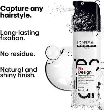 L'Oréal Professionnel Tecni.ART Fix Design Strong Hold Hair Spray, Natural Looking Shiny Finish, No Residue, 200ml Greenwize