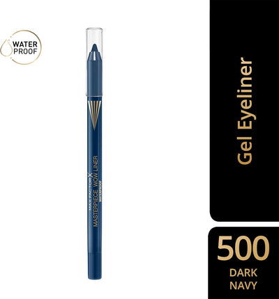 Max Factor Masterpiece Wow Liner, 500 Dark Navy, 24-Hour Wear Eyeliner, High Colour Payoff, Waterproof and Smudgeproof, Vegan Max Factor