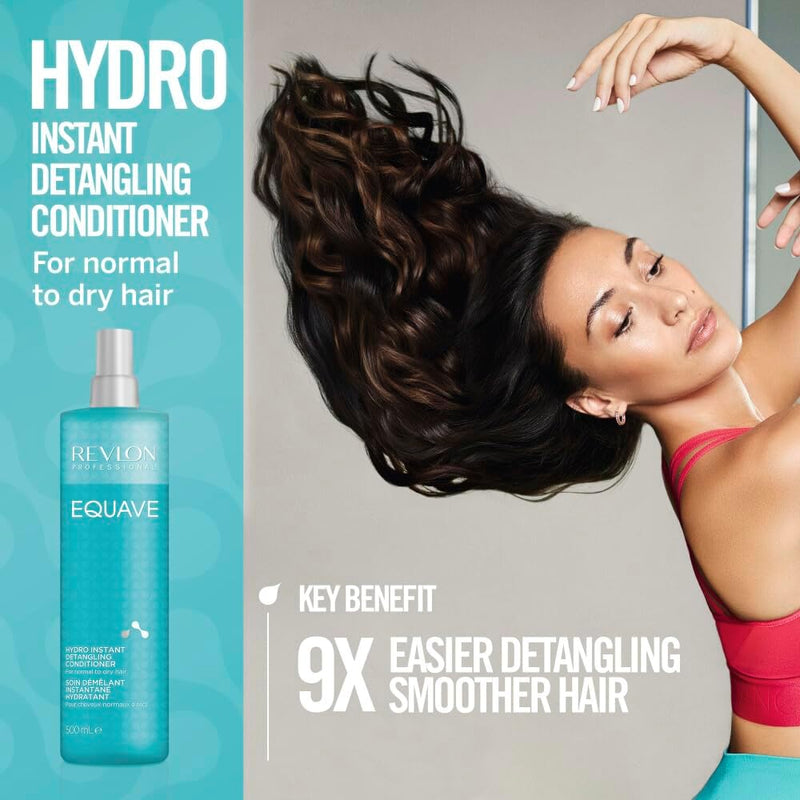 REVLON PROFESSIONAL Equave Hydro Bi-Phase Detangling Conditioner for Normal To Dry Hair, Leave-in Conditioner, Detangling Conditioner, Leave-in Conditioner with Heat Protection, Hair-Smoothing Leave-in Conditioner – 500 ml REVLON PROFESSIONAL