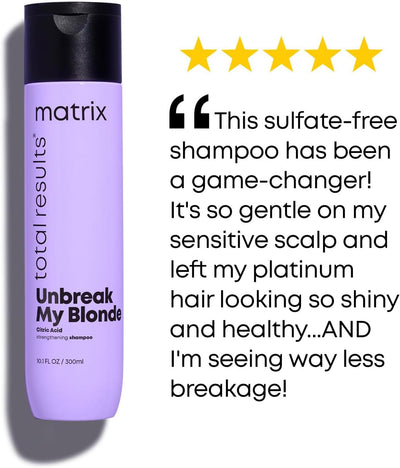 Matrix Hair Strengthening Shampoo, For Pre-Lightened or Bleached Blondes, Unbreak My Blonde Greenwize