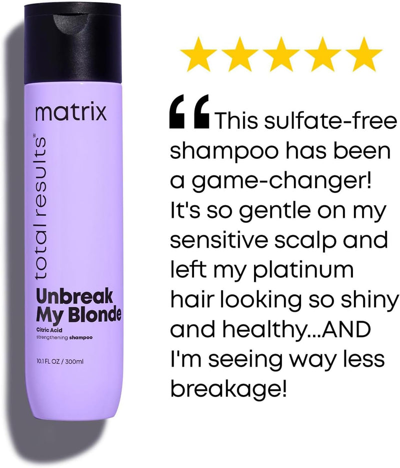 Matrix Hair Strengthening Shampoo, For Pre-Lightened or Bleached Blondes, Unbreak My Blonde Greenwize