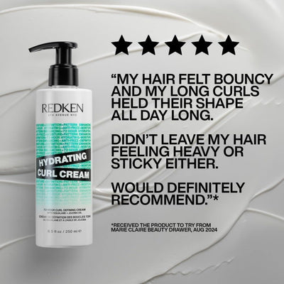 REDKEN Hydrating Curl Cream for Curly & Coily Hair, Up To 72-Hour Curl Defining Cream, Enhance Curl Pattern, With Squalane and Jojoba Oil, 250ml Greenwize