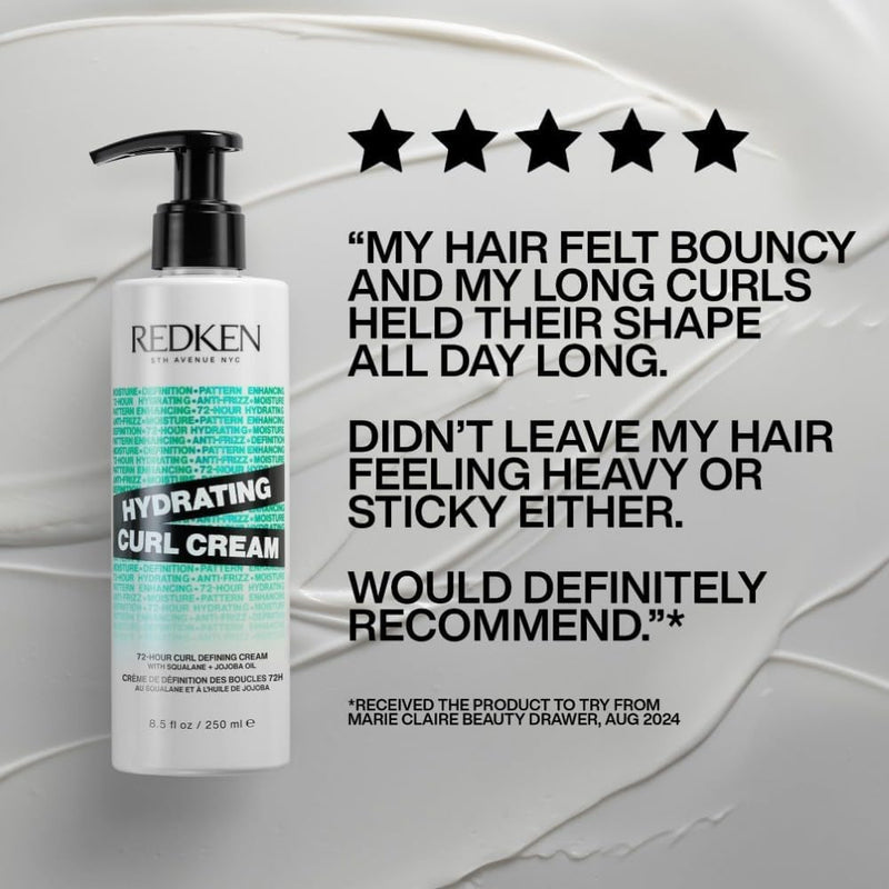 REDKEN Hydrating Curl Cream for Curly & Coily Hair, Up To 72-Hour Curl Defining Cream, Enhance Curl Pattern, With Squalane and Jojoba Oil, 250ml Greenwize