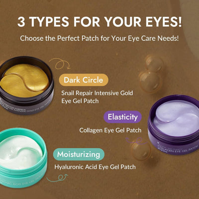 [MIZON] SNAIL REPAIR GOLD EYE GEL PATCH (x60) Korean skincare – Gold Eye Patches – Dark Circle & Anti-Aging Care – Snail Mucin Extract – Nourishes & Brightens the Eye Contour MIZON Store