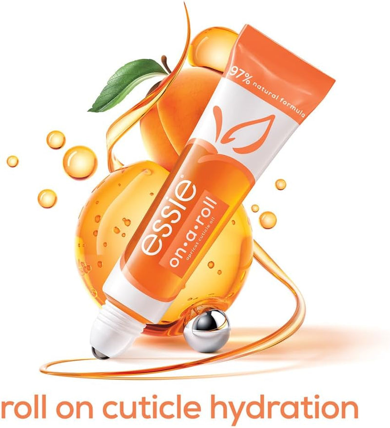 essie Apricot Nail and Cuticle Oil Treatment, Nail Care Nourishing, Softening, Moisturizing Apricot Cuticle Oil For Dry and Brittle Hands and Nails, On a Roll, 13.5 ml Greenwize