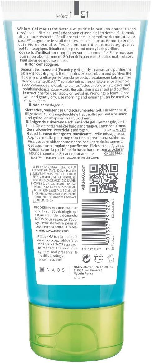 Bioderma Sébium Purifying Cleansing Foaming Gel 100ml Bioderma