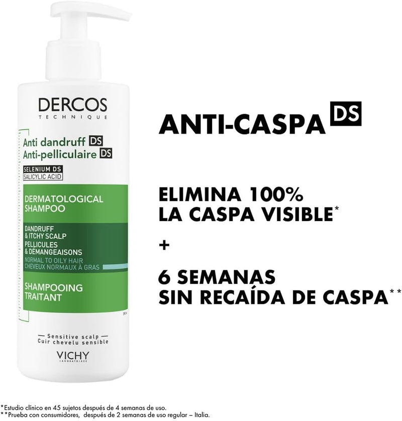 Vichy Dercos Anti-Dandruff and Anti-Itch Shampoo for Normal to Oily Hair 390 ml Vichy Dercos