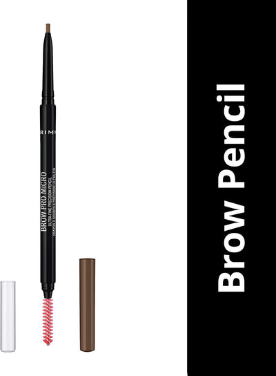 Rimmel London Brow Pro Micro Ultra-Fine Precision Pencil & Brush, Natural-looking Defined Brows, Soft Brown, 0.03 g Greenwize