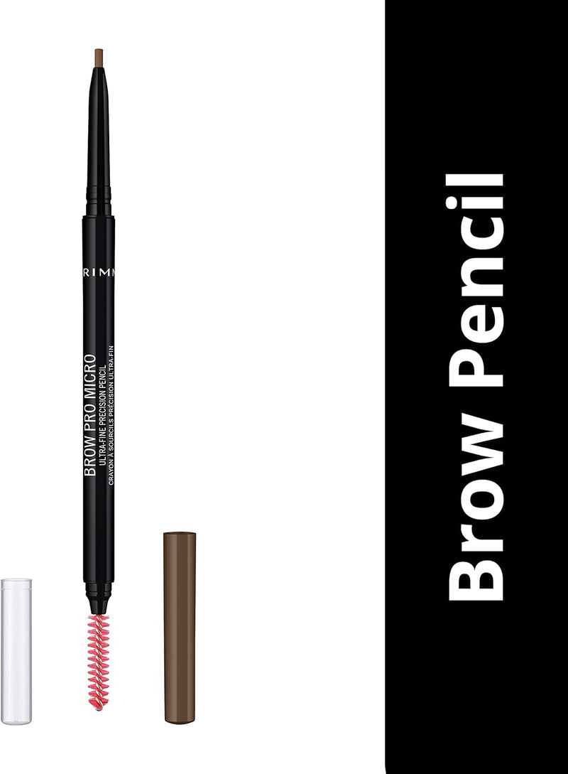 Rimmel London Brow Pro Micro Ultra-Fine Precision Pencil & Brush, Natural-looking Defined Brows, Soft Brown, 0.03 g Greenwize