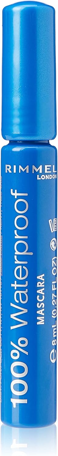 Rimmel 100% Waterproof Long-lasting Mascara, Black, 8ml Greenwize