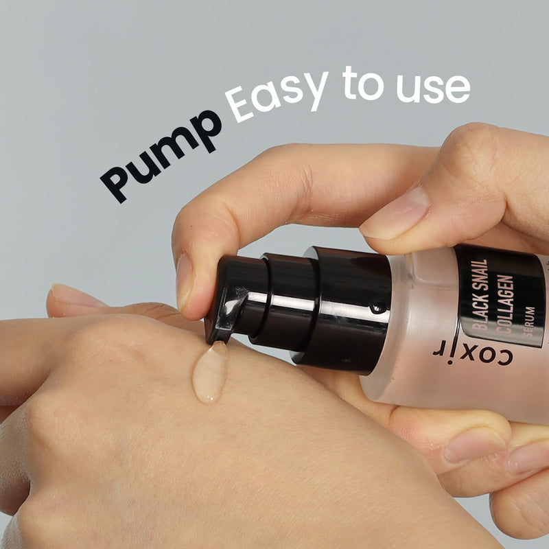 [Coxir] Black Snail Collagen Serum (50ml / 1.69 fl.oz) -|Black Beans, Collagen, Snail Mucin| firms, lift and nourish skin COXIR