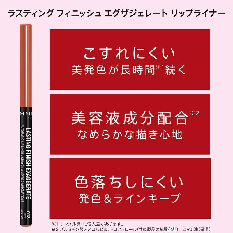 Rimmel London Lasting Finish Exaggerate Lip Liners, 018 Rose Addiction, 4g Rimmel