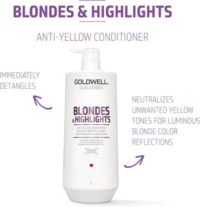 Goldwell Dualsenses Blondes & Highlights Anti-Yellow Conditioner, 1 Litre Goldwell