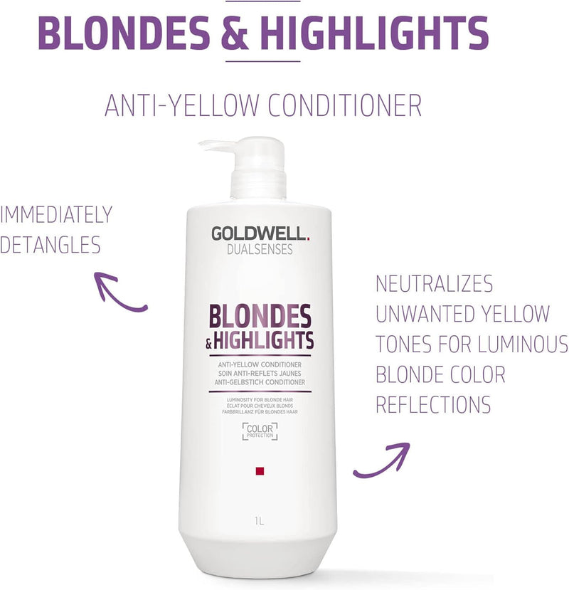 Goldwell Dualsenses Blondes & Highlights Anti-Yellow Conditioner, 1 Litre Goldwell