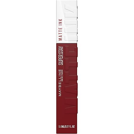 Maybelline Lipstick, Superstay Velvety Matte Ink Liquid Lipstick, Up to 16H Non Transferable, Vibrant Longlasting Finish, Non Drying, Shade: 50 Voyager, 5ml Maybelline