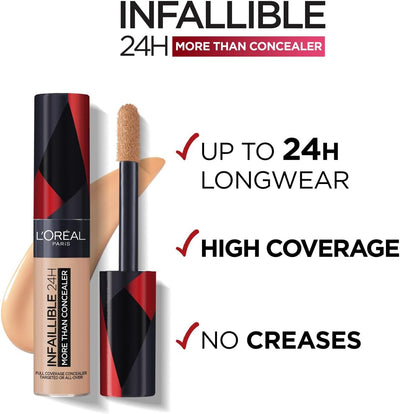 L'Oréal Paris Concealer, Full Coverage Makeup for Face, Infallible More Than Concealer, Natural Matte Finish, Up to 24 Hour Wear, for Dark Circles, Blemishes, Uneven Skin Tone, Shade 322 Ivory L'Oréal Paris