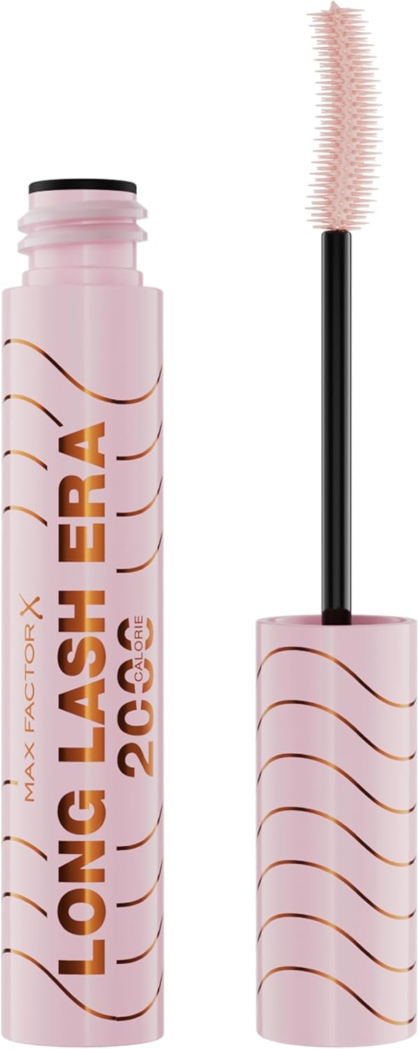 Max Factor 2000 Calorie Long Lash Era, 001 Black, Lengthening Tubing Mascara, Bold Volume, Visibly Longer Lashes, Curved Brush Design, All-Day Wear, Clump-Free, Smudge-Proof, 7.8ml ‎Max Factor