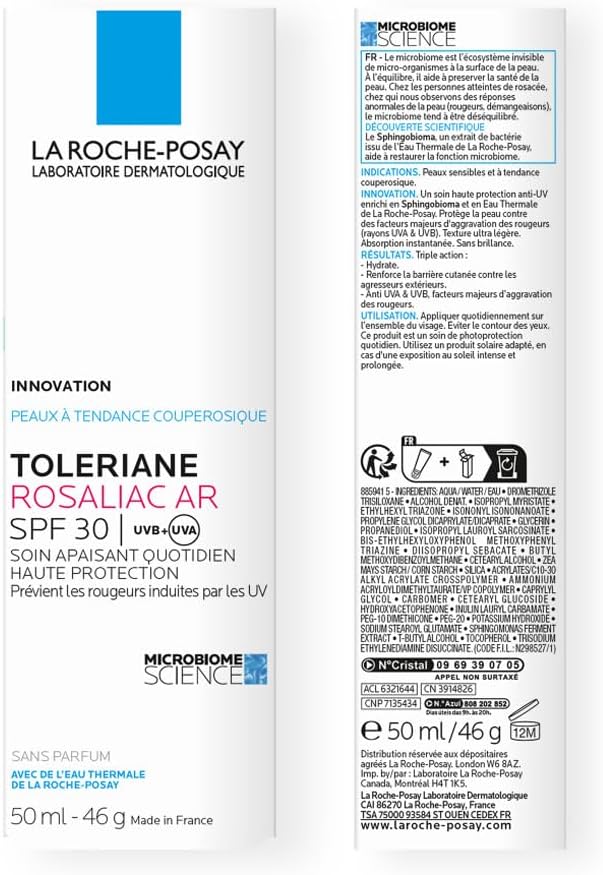 La Roche-Posay Toleriane Rosaliac AR SPF30 Moisturiser for dry, redness-prone skin 50ml Greenwize