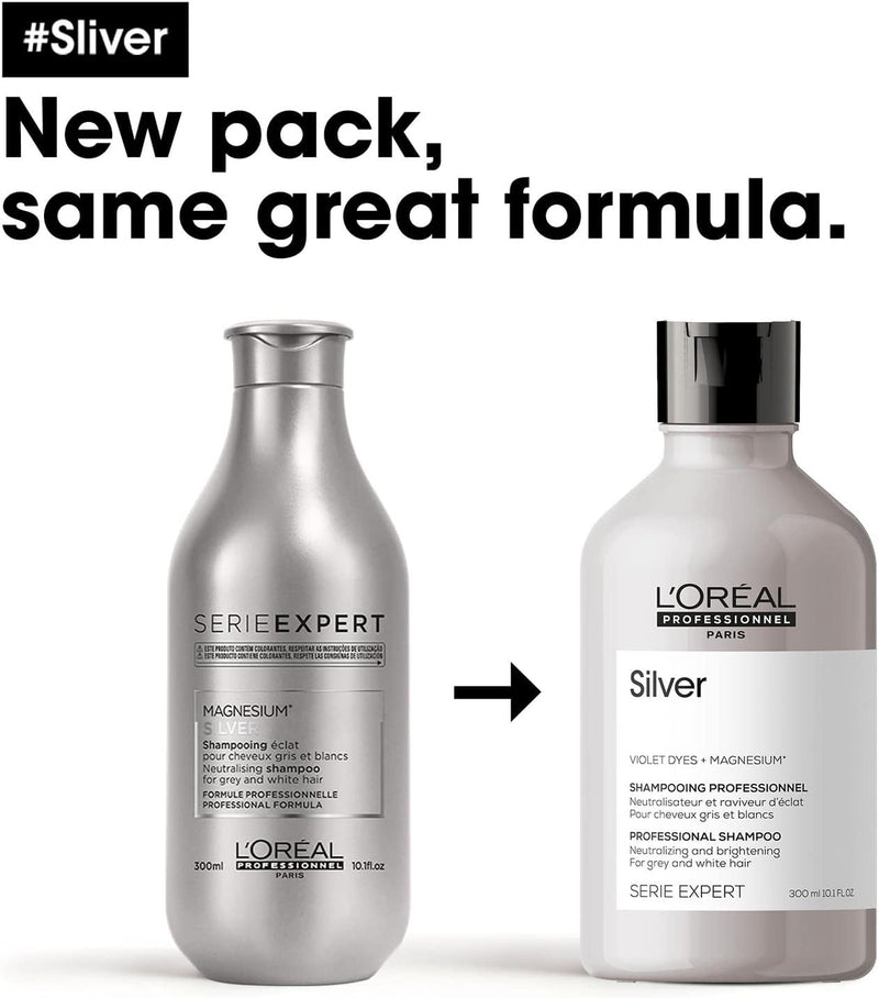 L’Oréal Professionnel | Light Blond Shampoo, For Grey, White ore Hair, Serie Expert Silver L&