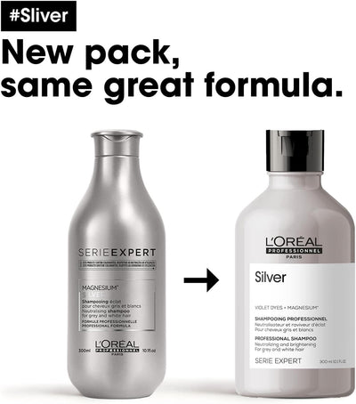 L’Oréal Professionnel Shampoo, For Grey, White or Light Blonde Hair, Serie Expert Silver, 300 ml L'Oréal Professionnel Paris