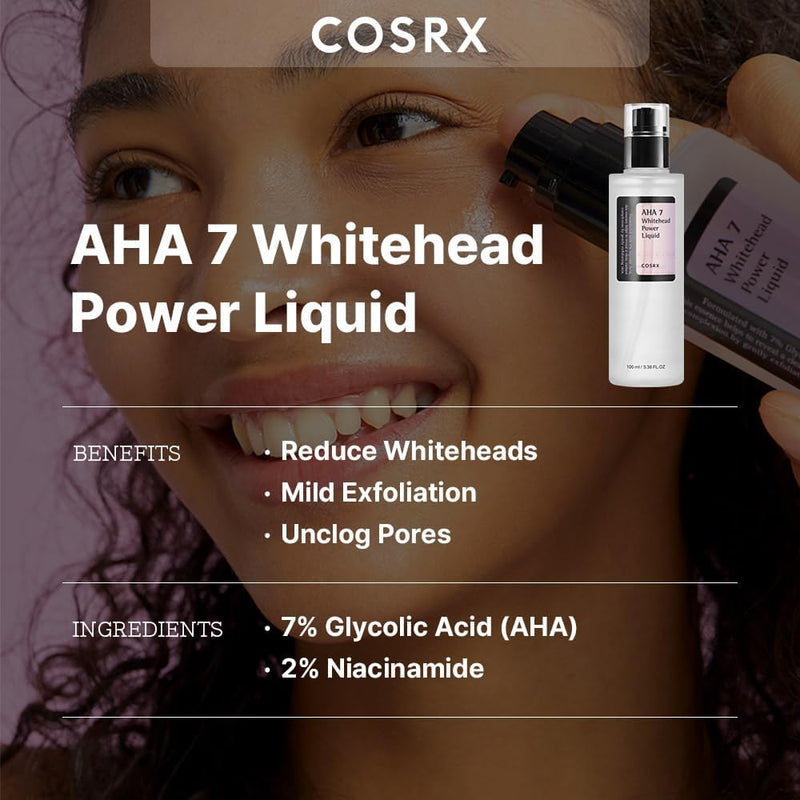 COSRX AHA 7 Whitehead Power Liquid 3.38 fl.oz / 100ml | Glycolic acid 7% Dark Spot Remover | Korean Skin Care, Animal Testing Free, Paraben Free COSRX Store
