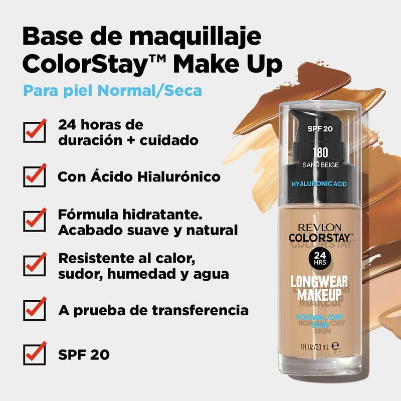 Revlon Colorstay Foundation for Normal/Dry Skin, Medium Beige Greenwize