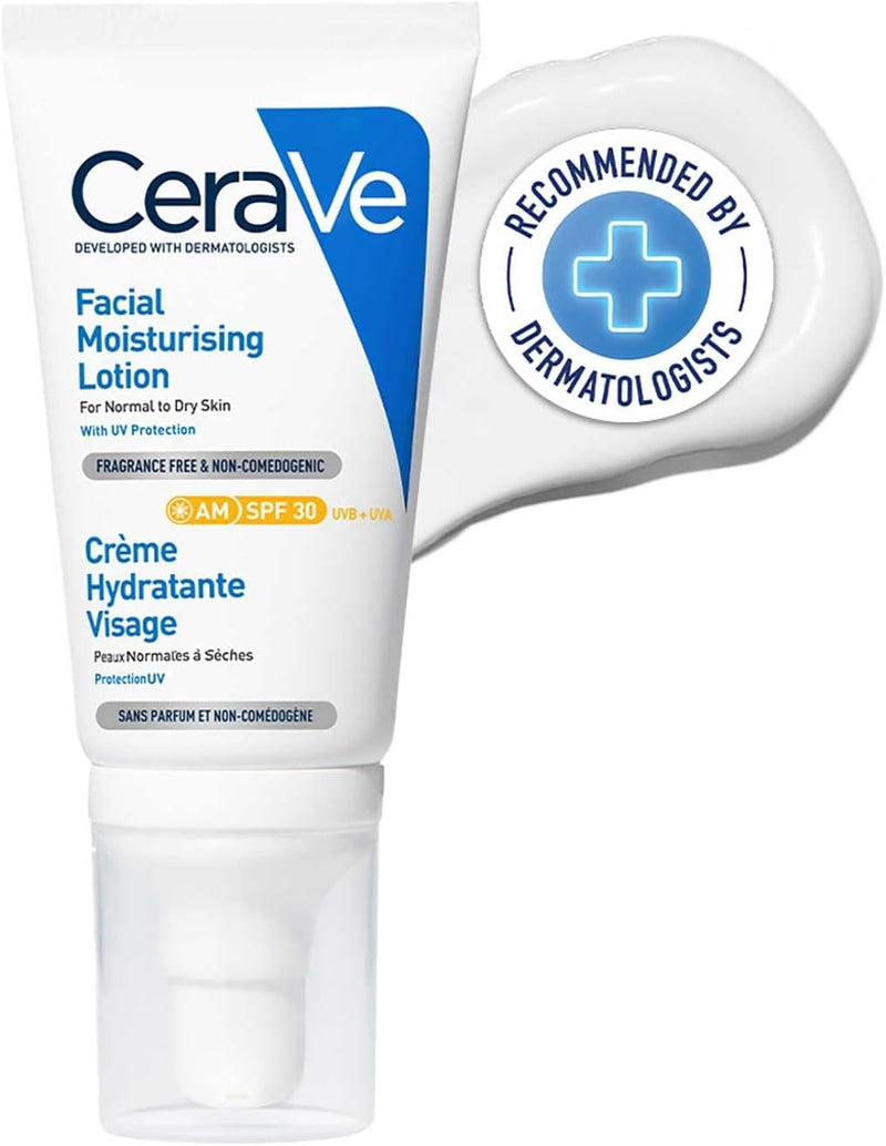 CeraVe AM Facial Moisturising Lotion SPF30 with Ceramides for Normal to Dry Skin 52ml Greenwize