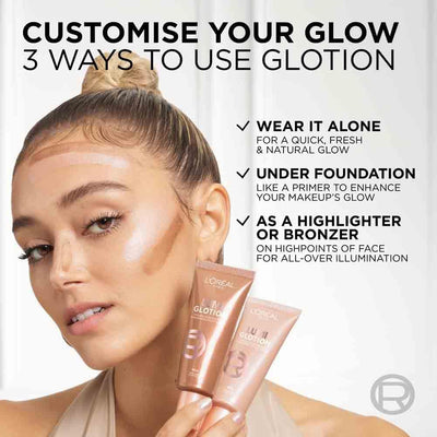 L'Oréal Paris Lumi Glotion, Glow Enhancer, 24h Hydration with Shea Butter & Glycerin, Illuminating Liquid Face Makeup for a Brighter Complexion, Shade 903: Medium Glow, 40ml Greenwize