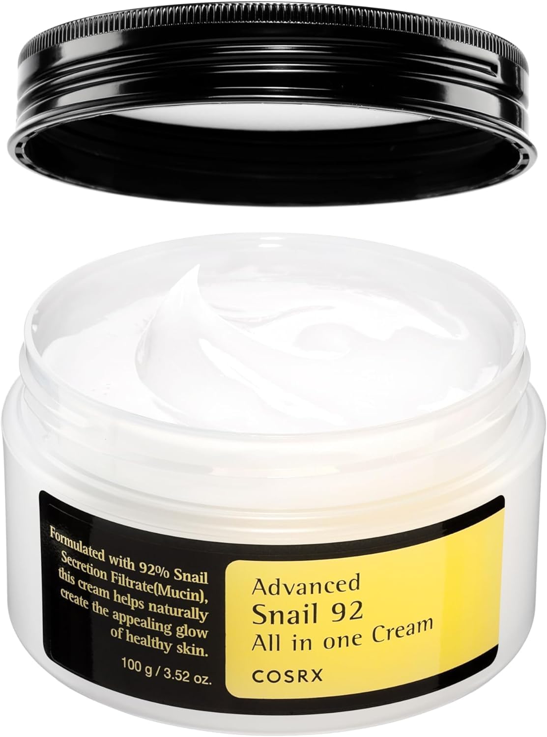 COSRX Advanced Snail 92 All in One Cream Korean Snail Mucin Face Cream & Gel Moisturiser for Dry Sensitive and Anti Aging Skin, Daily Soothing and Moisturising Cream, Korean Skincare 100g COSRX Store
