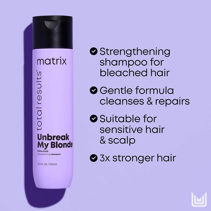 Matrix Hair Strengthening Shampoo, For Pre-Lightened or Bleached Blondes, Unbreak My Blonde Greenwize